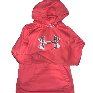 Under armour semi-fitted pink hoodie